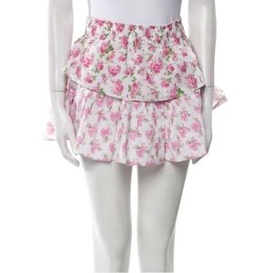 Loveshack Fancy Floral Print Mini Skirt